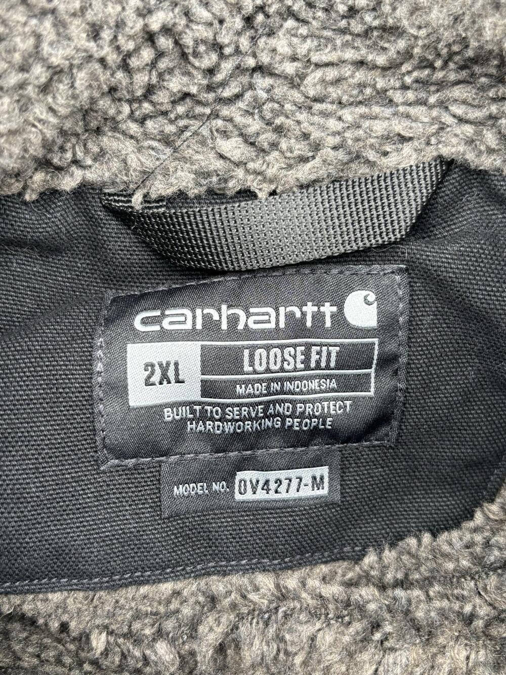 Carhartt Vest Mens 2XL Black Lined Insulated Canvas Workwear Full Zip OV4277-M - Picture 6 of 10